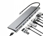Spreest USB-C &scaron;akotuvas 12 viename su 2 HDMI, VGA, RJ-45, SD ir microSD jungtimis