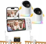 Belaidė kūdikio stebėjimo kamera ieGeek su Wi-Fi, 5 colių LCD ekranu ir naktiniu režimu