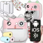 Vaiki&scaron;kas skaitmeninis fotoaparatas su momentiniu terminiu spausdintuvu ZeeTech, rožinis, Bluetooth