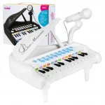 Mokomasis vaiki&scaron;kas pianinas click4TOYS su mikrofonu, MP3 jungtimi ir &scaron;viesos efektais