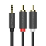 Ugreen UGR509BLK garso kabelis, 3,5 mm miniki&scaron;tukas į 2 RCA, 1,5 m