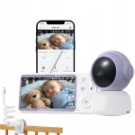 Boifun kūdikio stebėjimo monitorius su 5 colių LCD ekranu, kamera ir Wi-Fi