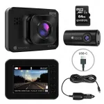 NAVITEL R250 DUAL automobilinis vaizdo registratorius su dviem kameromis, Full HD ir 64 GB kortele