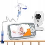 Elektroninė kūdikio stebėjimo auklė Boifun su LCD ekranu, naktiniu režimu ir termometru