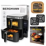 Befunkcė gruzdintuvė Bergmann su dviem 5,5 l talpos krep&scaron;eliais, 2800 W ir LED valdymu