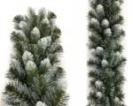 Dirbtinė pu&scaron;ų girlianda Erbis, žalia su baltais &scaron;akelių galiukais, 260 cm