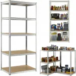 Metalinis stelažas su 5 MDF lentynomis, 180 &times; 90 &times; 40 cm, iki 1000 kg