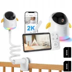 Elektroninė kūdikio stebėjimo auklė su Wi-Fi kamera, LCD ekranu ir naktiniu režimu