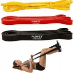 Pasiprie&scaron;inimo gumų rinkinys Funfit 4824, 3 vnt., 208 &times; 0,64 &times; 0,45 cm ir 208 &times; 1,3 &times; 0,45 cm