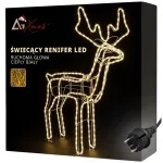 &Scaron;viečianti Kalėdų dekoracija &bdquo;Elnis&ldquo; su 216 LED lempučių ir judančia galva, 95 cm