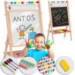 Ricokids dvipusė vaikų lenta 2 viename su magnetiniu ir kreidiniu pavir&scaron;iumi, 80 &times; 40 &times; 28 cm