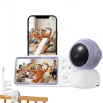 Belaidė kūdikio stebėjimo kamera Boifun su Wi-Fi, LCD ekranu ir 2K HD vaizdu