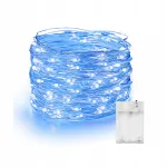 Mėlynos LED girliandos ant vielutės, 3 vnt., po 100 LED, 10 m