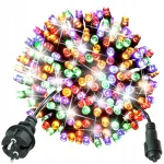 Spalvotos kalėdinės girliandos su 200 LED lempučių ir mirksėjimo efektu