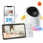 Elektroninė kūdikio auklė su Wi-Fi kamera, LCD monitoriumi ir naktiniu režimu