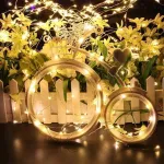 LED &scaron;viesos girlianda, 10 m, 100 LED, 8 ap&scaron;vietimo režimai, &scaron;ilta balta &scaron;viesa