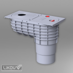 Lietaus surinkimo trapas LIKOV GRT, DN 110/125 mm, vertikalus, pilkas