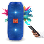 Bluetooth garsiakalbis LIVMAN TG-117 belaidžiam naudojimui su FM radijo funkcija, keliomis atkūrimo galimybėmis ir laisvų rankų skambučių priėmimo ry&scaron;iu, 5W*2, 1200mAh, mėlynas