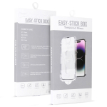 Grūdintas apsauginis stiklas Full Glue Easy-Stick dėžutė iPhone 13/13 PRO/14 modeliams juodas