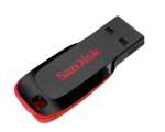 SanDisk Cruzer Blade 32GB USB 2.0 Flash Drive Juoda Raudona