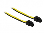 Delock 30cm maitinimo kabelis juodas geltonas