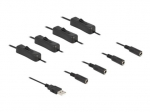 DeLOCK 4 Pin USB Type A (vyras) į Power DC lizdo ki&scaron;tukas 5.5mm (ID 2.1mm) (moteris) Juoda 1m Galios skirstytuvas