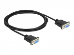 Delock Nullmodem Kabelis 2m Juodas