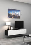 Cama TV stovas VIGO 140 30/140/40 juoda/balta blizgi