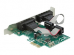 DeLock PCI Express kortelė į 2 x serijinį RS-232 adapterį (PCI Express 1.1 x1, 921.6Kbps)