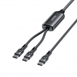 UNITEK USB-C 2-in-1 PD 100W SILIKONO C kabelis 1,8M
