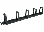 Alantec PK048 1U 19" kabelių organizatorius su &scaron;erpetuotu angos dangteliais, 5 plastikiniai laikikliai