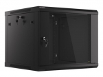 Langbergo 19" sieninė spinta 9U/600x600 (plonas paketas) savaranki&scaron;kai su montavimo rinkine metaline durimi WF01-6609-00B Juodas