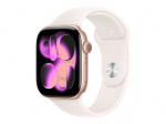 Apple Watch Series 11 GPS + Cellular 46mm Rožinio aukso spalvos aliuminio korpusas su &Scaron;viesiai rožine sportine apyrankė - M/L Apple