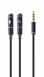 Gembird Adapteris mikrofono 3.5mm mini Jack/4PIN/0. laidas 0.2 m 2 x 3.5mm Juodas