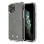 Guess GUHCN58PCGLSI Blizgučių kietas dėklas iPhone 11 Pro / sidabrinis