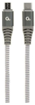 Cablexpert auk&scaron;tos kokybės medvilninė i&scaron;plėsta USB Type-C iki mikro-USB įkrovos ir duomenų kabelis, 1,5 m CC-USB2B-CMMBM-1.5M