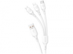 Dudao L8A 3-in-1 USB-A iki Lightning/USB Micro/USB-C kabelis 1.2m baltas
