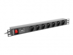LANBERG PDU-07E-0200-IEC-BK PDU 1U 10A 7 lizdai Prancūzi&scaron;ki 2m Juoda