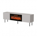 Cama LUCCA TV spintelė 180x40x59 ka&scaron;myro + juodas židinys