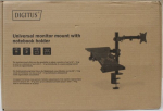 SALE OUT. DIGITUS Universal Monitor Mount with Notebook Holder Digitus Desk Mount DA-90436 Tilt, swivel, height adjustment, rotate Maximum weight (