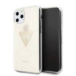 Guess GUHCN58SGTLGO Blizgučių trikampio kietas dėklas iPhone 11 Pro / auksinis