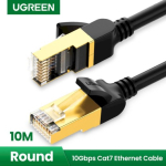 UGREEN NW107 laidas F/FTP CAT7 su 2xRJ45 ki&scaron;tukais 10m / juodas
