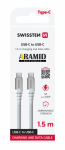 Swissten ARAMID STIPRINTAS USB-C - USB-C duomenų ir įkrovimo kabelis 1.5m