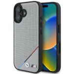 BMW M perforuota trijų spalvų linija MagSafe kietai dėklui Apple iPhone 16