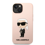 Karl Lagerfeld skystas silikonas Ikonik NFT dėklas iPhone 14 Plus / rožinis