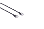 CAT6A SLIM UTP 1.5m Patchkabelis Juodas, Halogeno laisvas