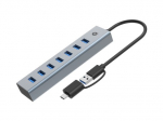Conceptronic HUBBIES21G USB 3.2 Gen 1 (3.1 Gen 1) Type-A 5000 Mbit/s Hub Gray
