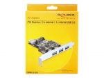 DeLock PCI Express kortelė 3x i&scaron;oriniai, 1x vidinis USB 3.0 USB adapteris PCI Express 2.0 x1 5Gbps
