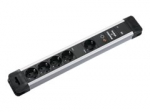 Bachmann CONNECT US maitinimo blokas, 5 lizdai, 16A, juoda/sidabro spalva, 2m