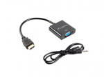 Lanberg HDMI, Mini Jack 3,5 mm, VGA adapteris AD-0017-BK 20 m